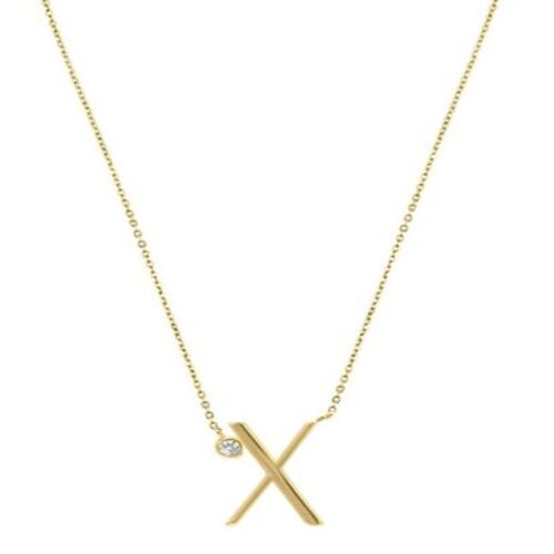 Gold Plated Sterling Silver "X" initial pendant necklace