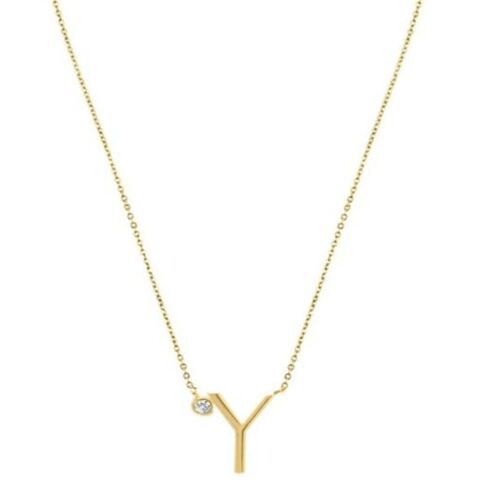 Gold Plated Sterling Silver "Y" initial pendant necklace