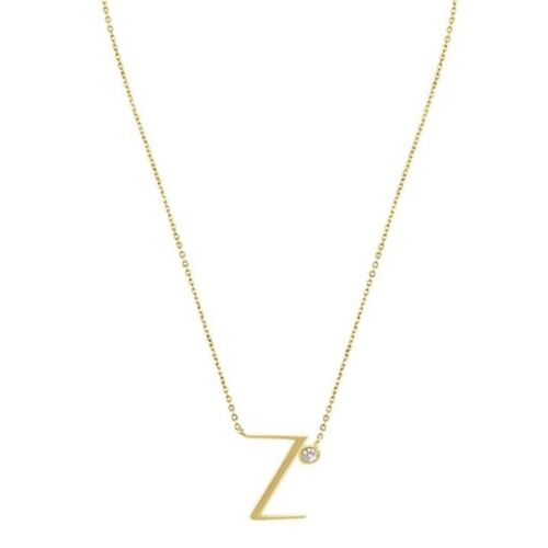 Gold Plated Sterling Silver "Z" initial pendant necklace