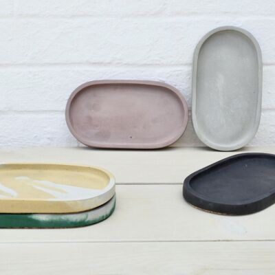 Sustainable Concrete Shapes Dish - oval