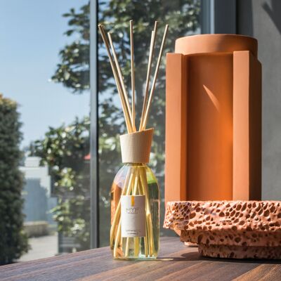 Hergestellt in Italien, Duftstäbchen-Diffusor für Zuhause, 100–250–500 ml, Raumdiffusor aus Sandelholz und Orange