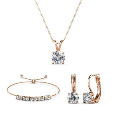 Mia Round Vernice Sets - Rose Gold and Crystal