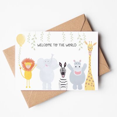 Bienvenido al mundo. Nueva tarjeta de bebé