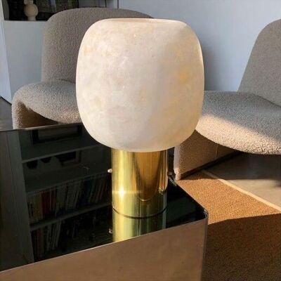 Moon lamp in alabaster