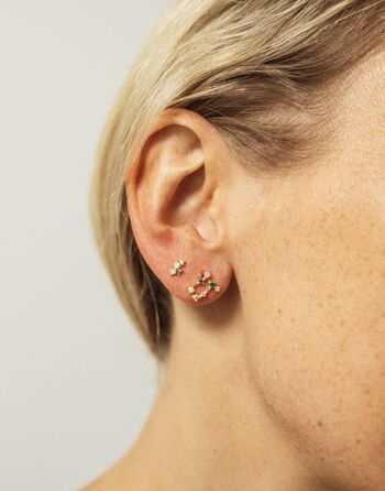 Boucles d'oreilles signe astrologique en argent sterling plaqué or - Gémeaux 2