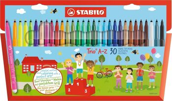 Feutres de coloriage - Etui carton x 30 STABILO Trio A-Z - coloris assortis dont 5 fluo 1