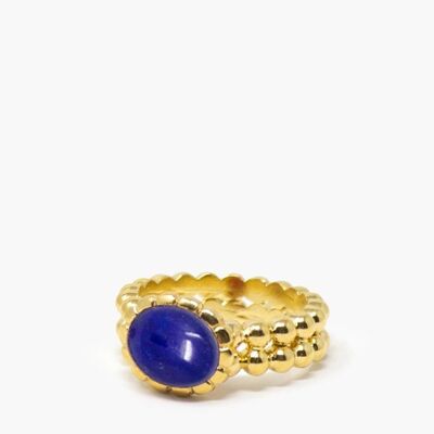 Gold-plated Lapis Band Ring