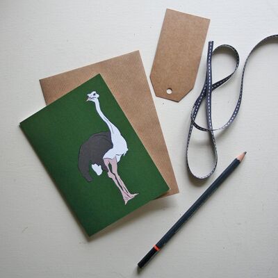Tarjeta verde de avestruz - Tarjeta única