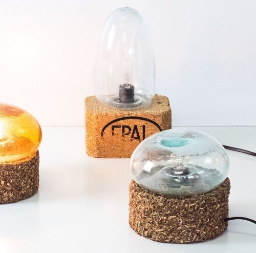 Lampe en verre recyclé Mushroom