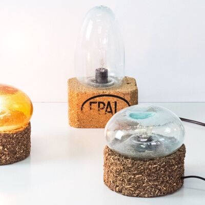Mushroom recycled glass lamp