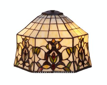 Lampe de table avec base en forme de trèfle avec écran Tiffany diamètre 20cm Série Hexa LG242870 3