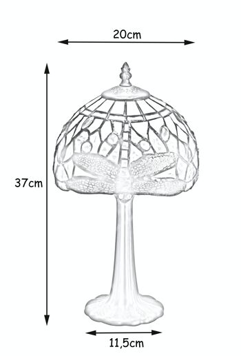 Lampe à poser Tiffany base ondulée Diamond Series D-20cm LG280880 3