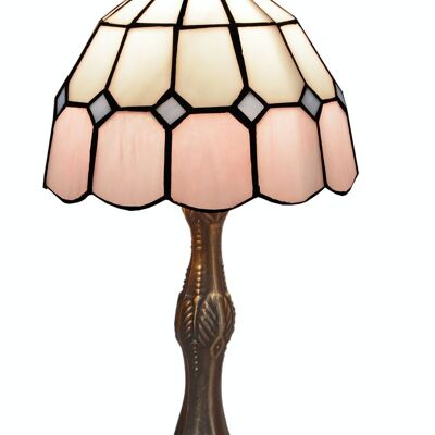 Lampada da tavolo Tiffany base ondulata Pink Series D-20cm LG281880