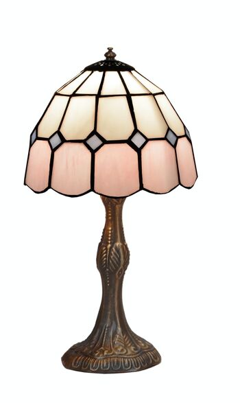 Lampe à poser Tiffany base ondulée Série Rose D-20cm LG281880 4