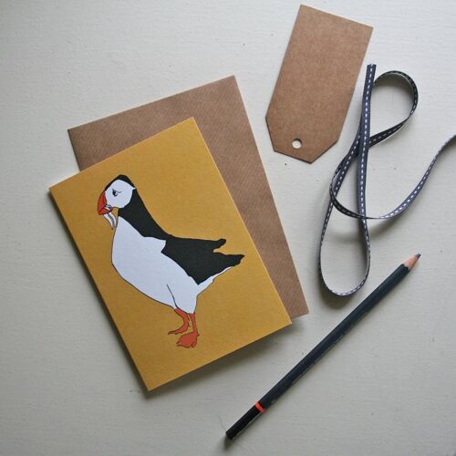 Puffin Yellow Card - Single card