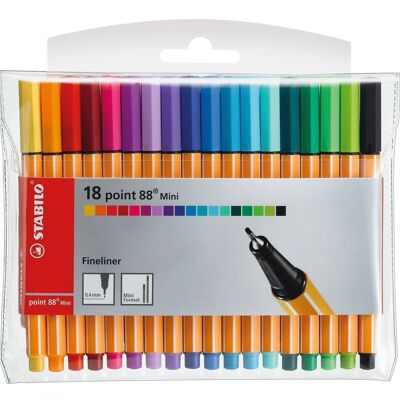 Felt-tip pens - Pouch x 18 STABILO point 88 Mini