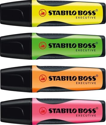 Surligneurs - Pochette x 4 STABILO BOSS EXECUTIVE - jaune + vert + orange + rose 5