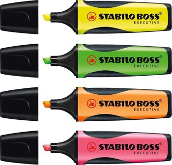 Surligneurs - Pochette x 4 STABILO BOSS EXECUTIVE - jaune + vert + orange + rose 6