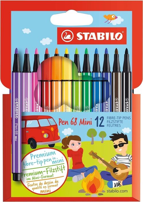 Feutres de dessin - Etui carton x 12 STABILO Pen 68 Mini