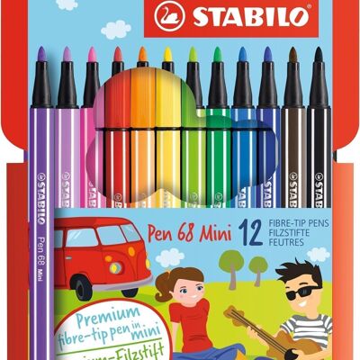 Bolígrafos de dibujo - Estuche de cartón x 12 STABILO Pen 68 Mini