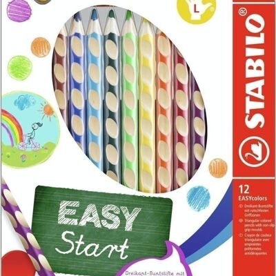 Lápices de colores - Estuche de cartón x 12 STABILO EASYcolors zurdos