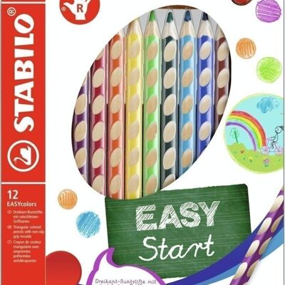 Crayons de couleur - Etui carton x 12 STABILO EASYcolors droitier
