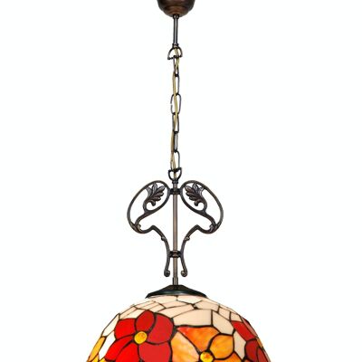 Pendant with Tiffany cast iron ornament Bell Series D-40cm LG282166