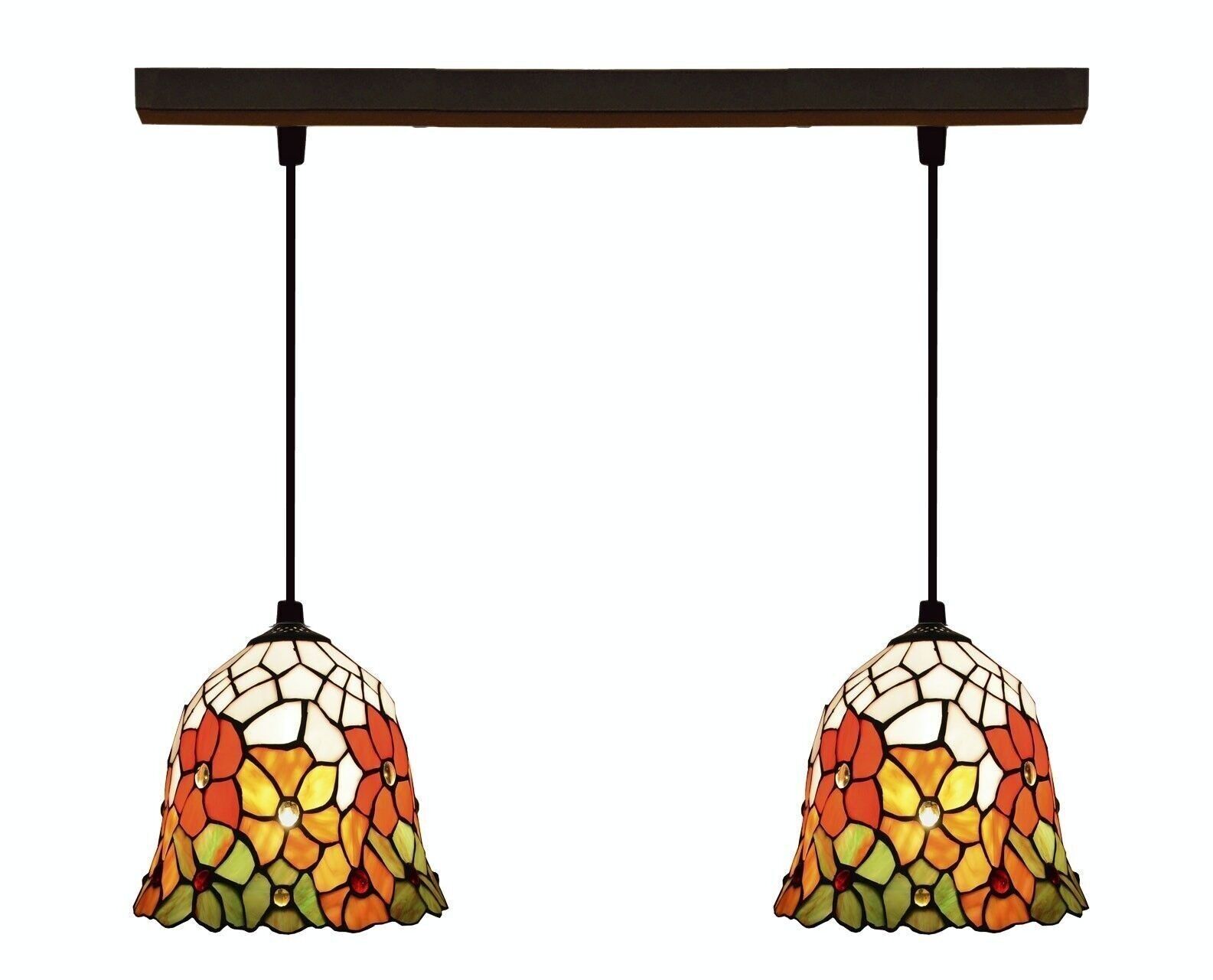 Tiffany-Deckenanhänger Bell Series Streifen D-20cm x2 LG280902