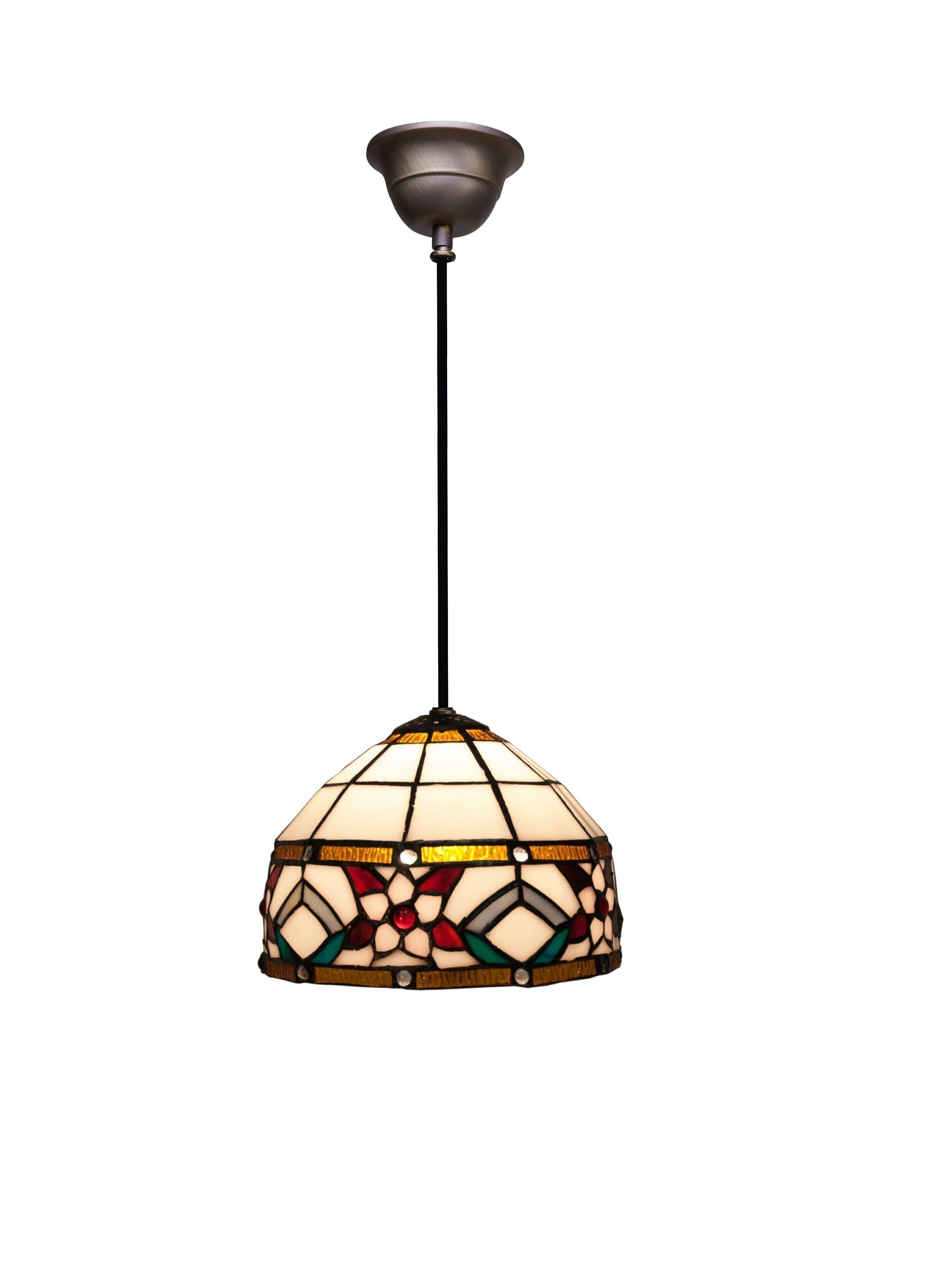 Deckenanhänger mit schwarzem Kabel und Tiffany-Bildschirm, Durchmesser 20 cm, Museumsserie LG286700