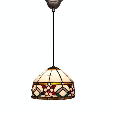 Ceiling pendant with black cable and Tiffany screen diameter 20cm Museum Series LG286700