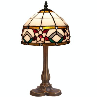 Lampada da tavolo Tiffany base trifoglio Museum Series D-20cm LG2786870