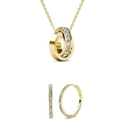 Chic Circle Hoop Set - Oro e cristallo