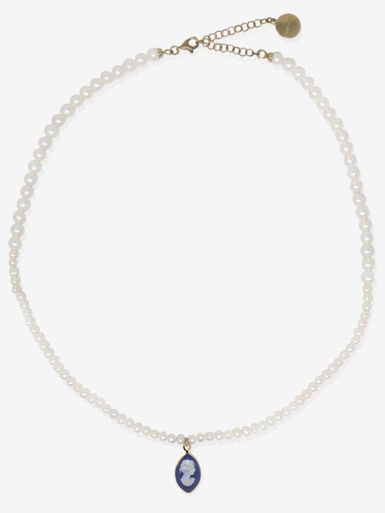 Isabella Collana Placcata Oro Perla E Blu