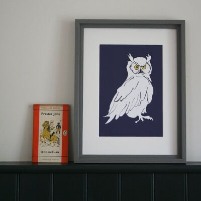 Owl Giclee Print - Framed
