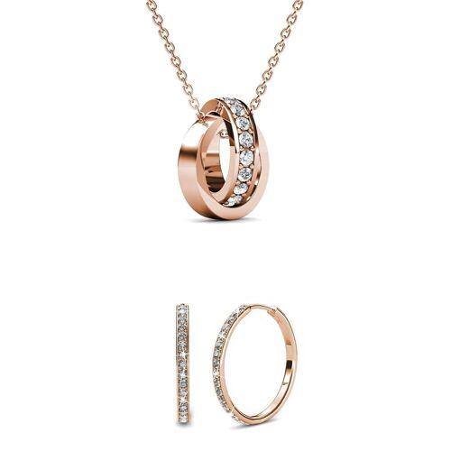 Parures Chic Circle Hoop - Or Rosé et Cristal