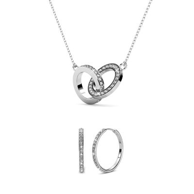 Chic Circle Twin Sets - Silver and Crystal