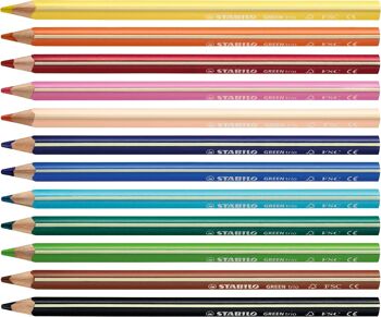 Crayons de couleur - Etui carton x 12 STABILO GREENtrio 2
