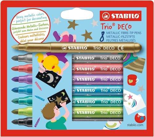 Feutres de coloriage - Etui carton x 8 STABILO Trio DECO