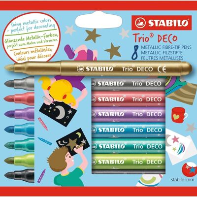 Coloring pens - Cardboard case x 8 STABILO Trio DECO