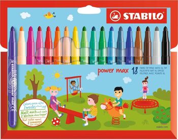 Feutres de coloriage - Etui carton x 18 STABILO power max 1