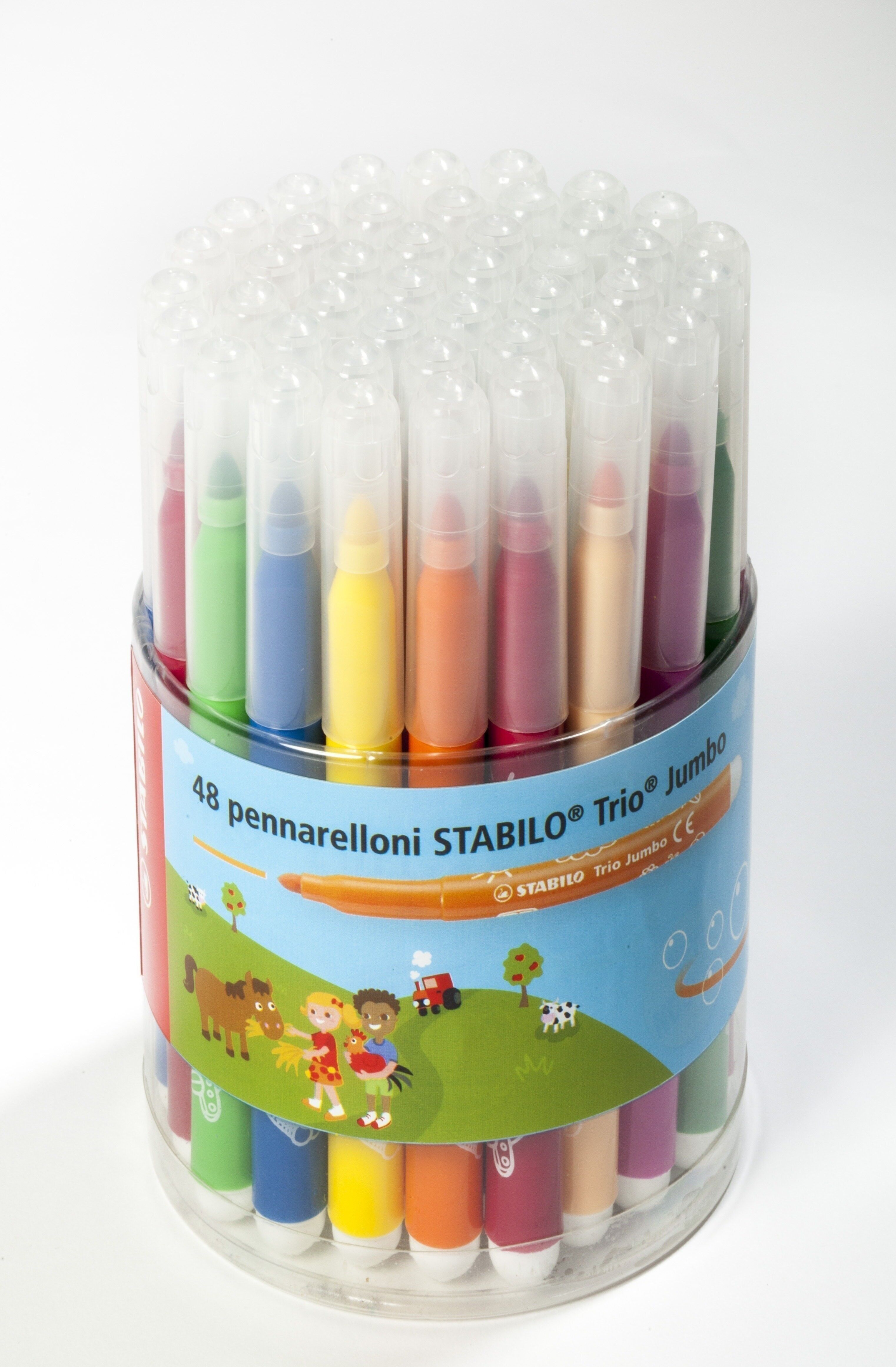 Astuccio in cartone x 12 pennarelli STABILO Trio Jumbo a punta extra larga