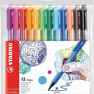 Estuche x 12 rotuladores STABILO pointMax punta media