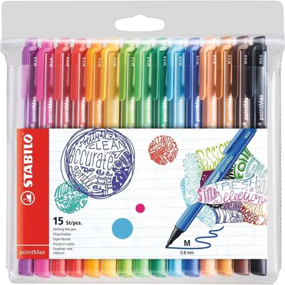 Felt-tip pens - Pouch x 15 STABILO pointMax