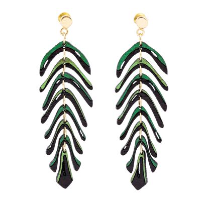 Areca-Palmblatt-Ohrringe aus wiedergewonnenem Palisander