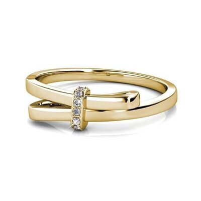 Luminous Bow Ring - Gold and Crystal