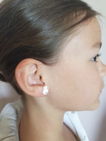 Boucles d'oreilles clips pour enfant - lapin et ourson 3