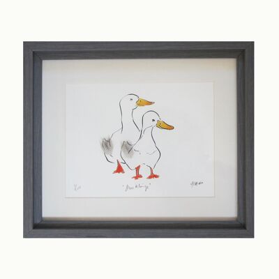 Duckling Print - Dark Grey Box frame