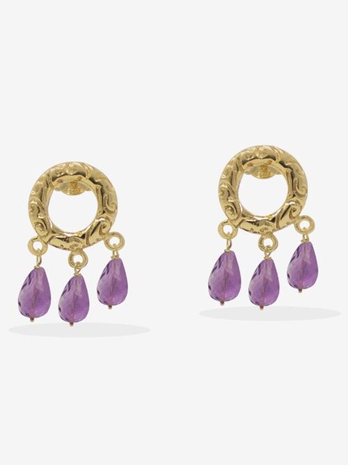 Liberty Gold Vermeil Amethyst Earrings