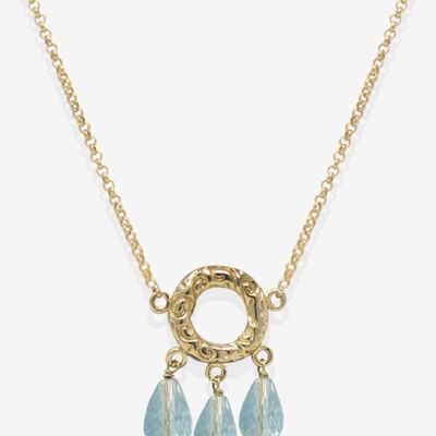 Collier Liberty Topaze Bleue Or Vermeil