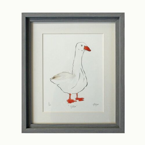 Goose Framed Print - Dark Grey Box frame